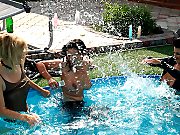 Babes Splashing Water In The Pool