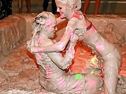Hotties Wrestling In A Tub Of Mud