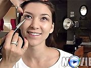 Sweet Russian Brunette Leeann Gets Make-up For Photoshoot