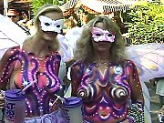 Drunk Bodypainted MILFs Show Tits Poses In Public