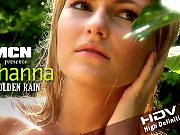 Johanna Is Cooling Down Her Hot Body In Her Garden. The Warm Summer Rain Gives Her A Relaxin