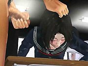 Round Assed 3D Anime Schoolgirl Jumping anally a Monster Schlong