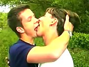 Sexy Gay Posing and Kissing By Car Outdoor