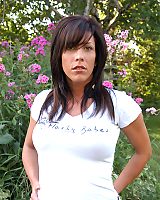 Dark Haired Teen In Jeans Outdoors Teasing and Posing