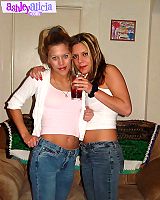 Blond Amateur Twins Teasing In Jeans Undressing