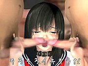 Two Appealing Japanese 3D Chicks Licking a Large Dick