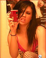 Dark Haired Teen Babe Red Undies Posing Home Made.