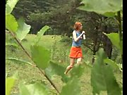 Teen Redhead Undresses fingers and Pisses Outdoor