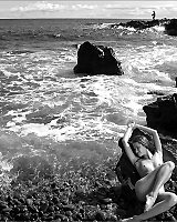 Sensational Model Nata Posing Completely Naked on the Beach