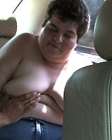 Obese Mature Brunette Sucks Hard Cock In Car MMF
