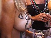 Drunk Blond Girls Toying Their Sexy Tits In Public