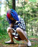 Young Raver Cutie Empties Her Bladder In The Forest