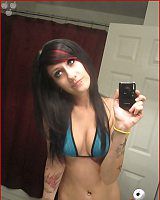 Tattooed Goth Teen With Small Tits Posing