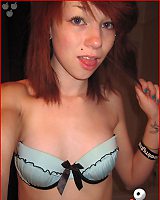 Teen Redhead Chick Wearing Miniskirt Jeans and Bends Way Over