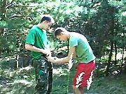 M Army Gay Kissing babe and Cock Get Sucked Outdoor