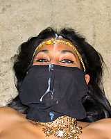 Cutie Masked Arab Girlfriend gets jizz Facial Cumshoted