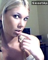 Pigtailed Blond College Schoolgirl Undressing Facesitting On.