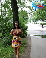 Cute Girl In Minidress Masturbating In Public