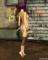 Short Haired Girl Bends Over and Undressing 3d