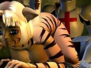 Enticing Blonde 3D Toon Cat Woman gets Fucked Doggy Style
