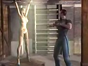 Blue Eyed Blond 3D busty Slave gets Gagged punished and Tied Up by a Dude in.