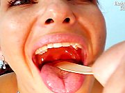 Dark Haired Innocent Ladyboy Undresses and Gets Gyno Gaping Exam