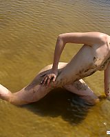 Gorgeous Alizeya Luxuriating In The Nude Outdoors In The Warm Water How The Lake