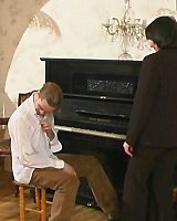 Smashing Mature Hentai Blonde Seducing Younger Pianist Into Frenzied Cock-riding