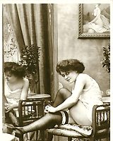 Black Stockings And White Vintage Naked French Girls In 1920s Erotica