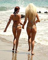 Blonde In Bikini Posing & Teasing On The Beach