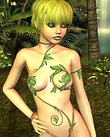 Short Haired Blonde 3D Cartoon Minx Teasing Us with Her Green ...