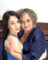 Horny old and young busty british lesbian couple playing together