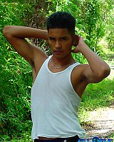 Pretty Ethnic Twink Jerking Cock and Posing Topless Out.