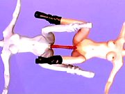 Busty Lesbian Double Toys On High Heels 3d Mo...