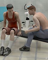 Two 3D Gay Sportsmen In The School Gym