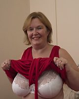 Large british mature lady with big all natural tits getting dirty