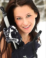 Nice and Tempting Brunette Starlet Maria in the Snow