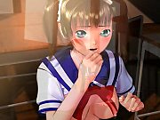 College Schoolgirl Teasing With Pigtails Posing Hentai 3d