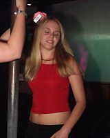 Drunk Babe Showing Both Her Petite Thong Posing In Club