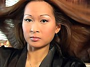 Asian Slut Play With Her Hair In Kitchen