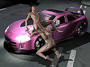 Tantalizing 3D Whore gets Petite Muff Hammered by a Car