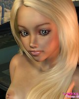 3d busty hairless blond starts playing playing with her sweet animated snatch