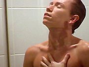Horny Gay Kissing guy and Gets Facial Cumshot In Shower