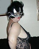 Masked Amateur Big Round Butt BBW In Lace Garters And Corset