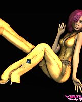 Purple haired 3d shemale hottie in steampunk outfit look a great camelto
