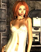 Sexy redhead mature babe sarah shows us their white satin lingerie