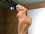 Gorgeous Blond 3D Whore Shows Bubble Asian Arse and gets deeply Banged Doggy