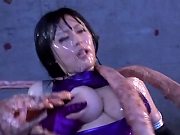 Beautifull And Slender Girl Body Getting Cum Covered Twat With Cum By Live Tentacles.