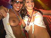 Wild Drunk Girls Show Natural Tits On Party