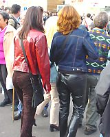Super Sex Beauty playing with Short Red Hair in Leather